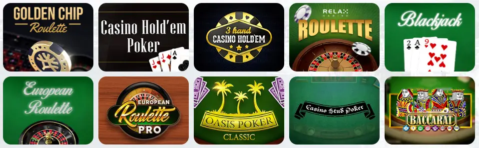 Tables de jeux au Azur Casino