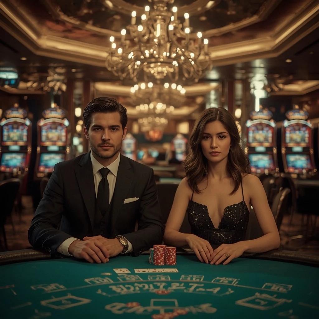 Deux joueurs de poker dans un Azur Casino